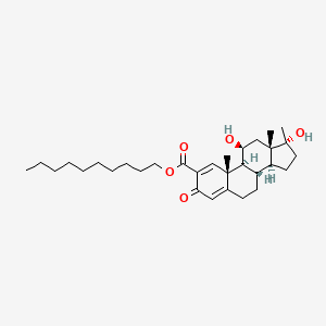 molecular formula C31H48O5 B1217962 11,17-Dihydroxy-17-methyl-3-oxo-androsta-1,4-diene-2-carboxylic acid, decyl ester CAS No. 60023-91-8
