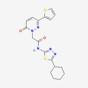 N-[(2E)-5-cyclohexyl-1,3,4-thiadiazol-2(3H)-ylidene]-2-[6-oxo-3-(thiophen-2-yl)pyridazin-1(6H)-yl]acetamide