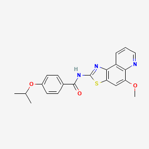 molecular formula C21H19N3O3S B12179673 N-[(2Z)-5-methoxy[1,3]thiazolo[4,5-f]quinolin-2(1H)-ylidene]-4-(propan-2-yloxy)benzamide 