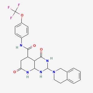 2-(3,4-dihydro-1H-isoquinolin-2-yl)-4,7-dioxo-N-[4-(trifluoromethoxy)phenyl]-1,2,3,4a,5,6,8,8a-octahydropyrido[2,3-d]pyrimidine-5-carboxamide