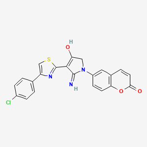 6-{3-[4-(4-chlorophenyl)-1,3-thiazol-2-yl]-4-hydroxy-2-imino-2,5-dihydro-1H-pyrrol-1-yl}-2H-chromen-2-one