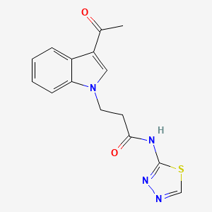 molecular formula C15H14N4O2S B12179721 3-(3-acetyl-1H-indol-1-yl)-N-(1,3,4-thiadiazol-2-yl)propanamide 