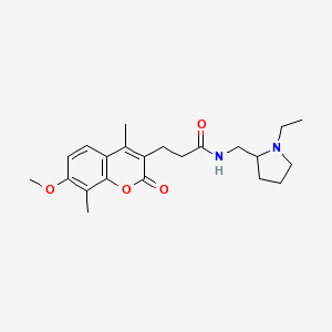 N-[(1-ethylpyrrolidin-2-yl)methyl]-3-(7-methoxy-4,8-dimethyl-2-oxo-2H-chromen-3-yl)propanamide