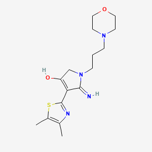 molecular formula C16H24N4O2S B12179739 4-(4,5-dimethyl-1,3-thiazol-2-yl)-5-imino-1-[3-(morpholin-4-yl)propyl]-2,5-dihydro-1H-pyrrol-3-ol 