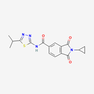 molecular formula C17H16N4O3S B12179795 2-cyclopropyl-1,3-dioxo-N-[(2E)-5-(propan-2-yl)-1,3,4-thiadiazol-2(3H)-ylidene]-2,3-dihydro-1H-isoindole-5-carboxamide 