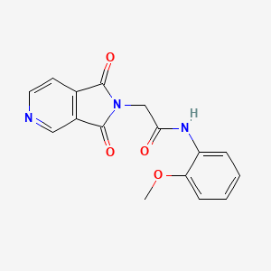 molecular formula C16H13N3O4 B12179810 2-(1,3-dioxo-1,3-dihydro-2H-pyrrolo[3,4-c]pyridin-2-yl)-N-(2-methoxyphenyl)acetamide 