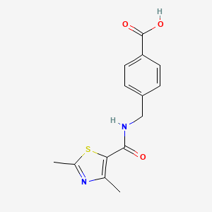 molecular formula C14H14N2O3S B12179818 4-{[(2,4-Dimethyl-1,3-thiazol-5-yl)formamido]methyl}benzoic acid 