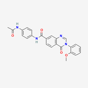 molecular formula C24H20N4O4 B12179845 N-[4-(acetylamino)phenyl]-3-(2-methoxyphenyl)-4-oxo-3,4-dihydroquinazoline-7-carboxamide 