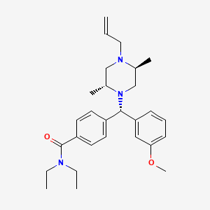 molecular formula C28H39N3O2 B1217985 4-[(S)-((2R,5S)-4-Allyl-2,5-dimethyl-piperazin-1-yl)-(3-methoxy-phenyl)-methyl]-N,N-diethyl-benzamide 