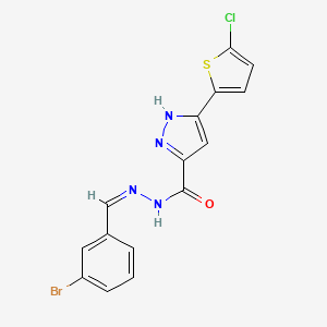 N-[(Z)-(3-bromophenyl)methylideneamino]-5-(5-chlorothiophen-2-yl)-1H-pyrazole-3-carboxamide