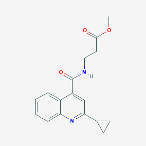 molecular formula C17H18N2O3 B12179875 methyl N-[(2-cyclopropylquinolin-4-yl)carbonyl]-beta-alaninate 