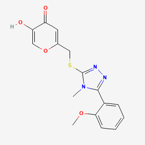 molecular formula C16H15N3O4S B12179903 5-hydroxy-2-({[5-(2-methoxyphenyl)-4-methyl-4H-1,2,4-triazol-3-yl]sulfanyl}methyl)-4H-pyran-4-one 