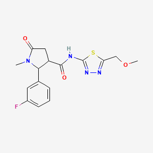 2-(3-fluorophenyl)-N-[(2E)-5-(methoxymethyl)-1,3,4-thiadiazol-2(3H)-ylidene]-1-methyl-5-oxopyrrolidine-3-carboxamide