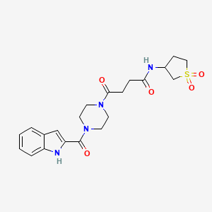 molecular formula C21H26N4O5S B12179914 N-(1,1-dioxidotetrahydrothiophen-3-yl)-4-[4-(1H-indol-2-ylcarbonyl)piperazin-1-yl]-4-oxobutanamide 