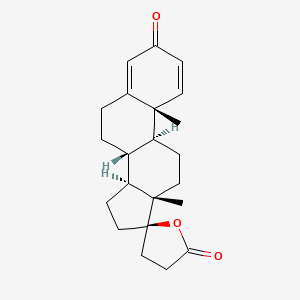 molecular formula C22H28O3 B1217992 (8r,9s,10r,13s,14s,17r)-10,13-Dimethyl-7,8,9,10,11,12,13,14,15,16-decahydro-3'h-spiro[cyclopenta[a]phenanthrene-17,2'-furan]-3,5'(4'h,6h)-dione CAS No. 3811-03-8