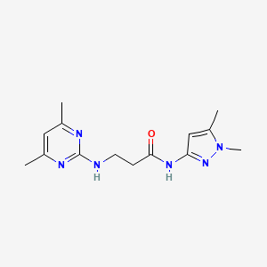 molecular formula C14H20N6O B12179929 N-(1,5-dimethyl-1H-pyrazol-3-yl)-N~3~-(4,6-dimethylpyrimidin-2-yl)-beta-alaninamide 