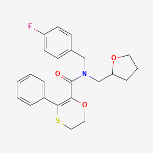 molecular formula C23H24FNO3S B12179949 N-(4-fluorobenzyl)-3-phenyl-N-(tetrahydrofuran-2-ylmethyl)-5,6-dihydro-1,4-oxathiine-2-carboxamide 