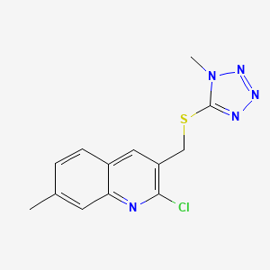 2-chloro-7-methyl-3-{[(1-methyl-1H-1,2,3,4-tetrazol-5-yl)sulfanyl]methyl}quinoline