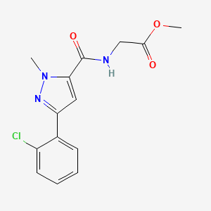 methyl N-{[3-(2-chlorophenyl)-1-methyl-1H-pyrazol-5-yl]carbonyl}glycinate