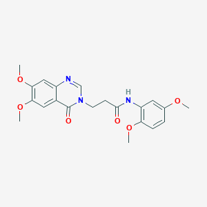 molecular formula C21H23N3O6 B12179992 3-(6,7-dimethoxy-4-oxoquinazolin-3(4H)-yl)-N-(2,5-dimethoxyphenyl)propanamide 