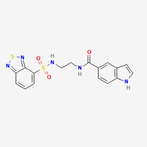 molecular formula C17H15N5O3S2 B12180006 N-{2-[(2,1,3-benzothiadiazol-4-ylsulfonyl)amino]ethyl}-1H-indole-5-carboxamide 