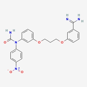molecular formula C23H23N5O5 B1218006 3-(3-(4-Nitrophenylureido)phenoxypropoxy)benzamidine CAS No. 23604-33-3