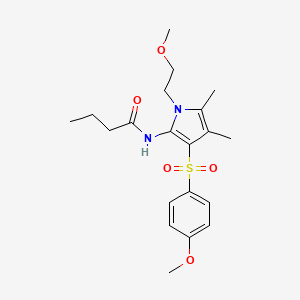 N-{1-(2-methoxyethyl)-3-[(4-methoxyphenyl)sulfonyl]-4,5-dimethyl-1H-pyrrol-2-yl}butanamide