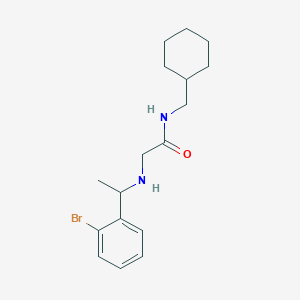 molecular formula C17H25BrN2O B12180085 2-{[1-(2-bromophenyl)ethyl]amino}-N-(cyclohexylmethyl)acetamide 