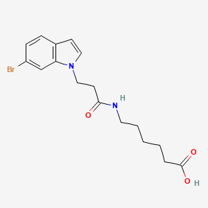 molecular formula C17H21BrN2O3 B12180094 6-{[3-(6-bromo-1H-indol-1-yl)propanoyl]amino}hexanoic acid 