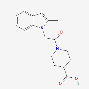 molecular formula C17H20N2O3 B12180144 1-[(2-methyl-1H-indol-1-yl)acetyl]piperidine-4-carboxylic acid 