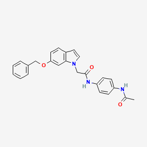 molecular formula C25H23N3O3 B12180172 N-[4-(acetylamino)phenyl]-2-[6-(benzyloxy)-1H-indol-1-yl]acetamide 