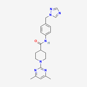 1-(4,6-dimethylpyrimidin-2-yl)-N-[4-(1H-1,2,4-triazol-1-ylmethyl)phenyl]piperidine-4-carboxamide