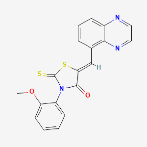 (5Z)-3-(2-methoxyphenyl)-5-(quinoxalin-5-ylmethylidene)-2-thioxo-1,3-thiazolidin-4-one