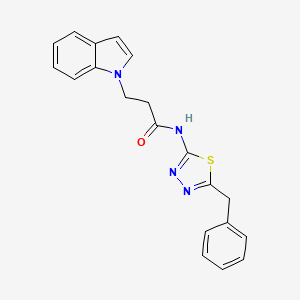 molecular formula C20H18N4OS B12180210 N-(5-benzyl-1,3,4-thiadiazol-2-yl)-3-(1H-indol-1-yl)propanamide 