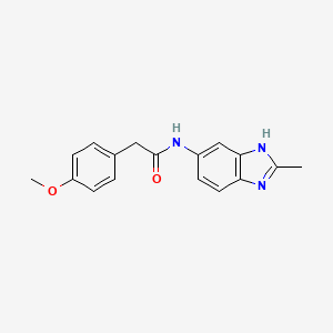 molecular formula C17H17N3O2 B12180241 2-(4-methoxyphenyl)-N-(2-methyl-1H-benzimidazol-5-yl)acetamide 