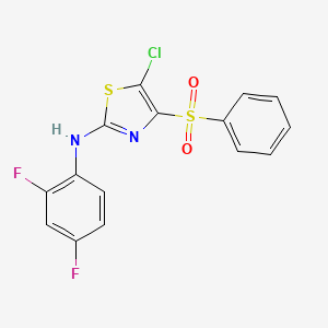 molecular formula C15H9ClF2N2O2S2 B12180271 4-(benzenesulfonyl)-5-chloro-N-(2,4-difluorophenyl)-1,3-thiazol-2-amine 