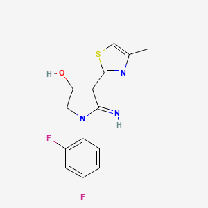 molecular formula C15H13F2N3OS B12180286 5-amino-1-(2,4-difluorophenyl)-4-(4,5-dimethyl-1,3-thiazol-2-yl)-1,2-dihydro-3H-pyrrol-3-one 