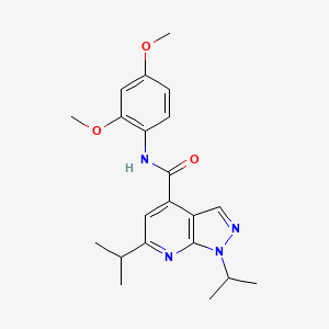 N-(2,4-dimethoxyphenyl)-1,6-bis(propan-2-yl)-1H-pyrazolo[3,4-b]pyridine-4-carboxamide