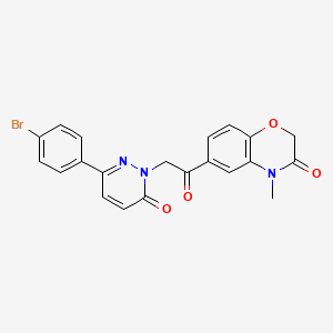 molecular formula C21H16BrN3O4 B12180359 6-{[3-(4-bromophenyl)-6-oxopyridazin-1(6H)-yl]acetyl}-4-methyl-2H-1,4-benzoxazin-3(4H)-one 