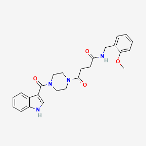 molecular formula C25H28N4O4 B12180406 4-[4-(1H-indol-3-ylcarbonyl)piperazin-1-yl]-N-(2-methoxybenzyl)-4-oxobutanamide 