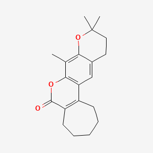 molecular formula C20H24O3 B12180415 8,10,10-trimethyl-2,3,4,5,11,12-hexahydro-10H-cyclohepta[c]pyrano[3,2-g]chromen-6(1H)-one 