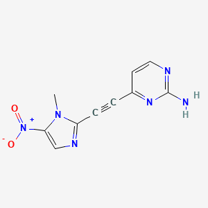 B1218042 2-Pyrimidinamine, 4-((1-methyl-5-nitro-1H-imidazol-2-yl)ethynyl)- CAS No. 53347-38-9