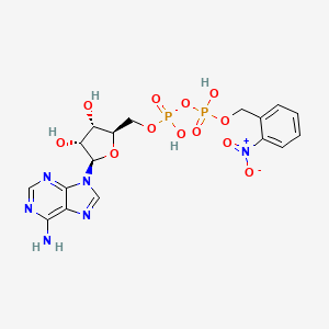 B1218043 [[(2R,3S,4R,5R)-5-(6-aminopurin-9-yl)-3,4-dihydroxyoxolan-2-yl]methoxy-hydroxyphosphoryl] (2-nitrophenyl)methyl hydrogen phosphate CAS No. 67030-28-8