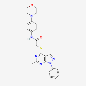 molecular formula C24H24N6O2S B12180439 2-(6-methyl-1-phenylpyrazolo[4,5-e]pyrimidin-4-ylthio)-N-(4-morpholin-4-ylphen yl)acetamide 