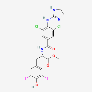 B1218051 methyl (2S)-2-[[3,5-dichloro-4-(4,5-dihydro-1H-imidazol-2-ylamino)benzoyl]amino]-3-(4-hydroxy-3,5-diiodophenyl)propanoate CAS No. 75472-83-2