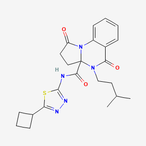 N-[(2Z)-5-cyclobutyl-1,3,4-thiadiazol-2(3H)-ylidene]-4-(3-methylbutyl)-1,5-dioxo-2,3,4,5-tetrahydropyrrolo[1,2-a]quinazoline-3a(1H)-carboxamide