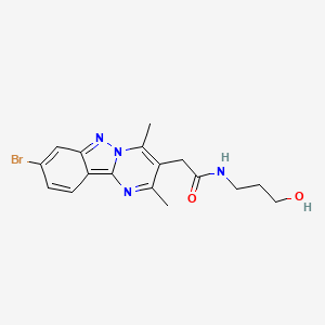 molecular formula C17H19BrN4O2 B12180519 2-(8-bromo-2,4-dimethylpyrimido[1,2-b]indazol-3-yl)-N-(3-hydroxypropyl)acetamide 