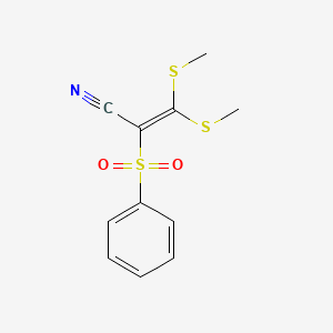 molecular formula C11H11NO2S3 B1218052 2-(苯磺酰基)-3,3-双(甲硫基)丙-2-烯腈 CAS No. 58092-40-3