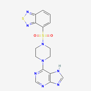 molecular formula C15H14N8O2S2 B12180582 6-[4-(2,1,3-benzothiadiazol-4-ylsulfonyl)piperazin-1-yl]-7H-purine 