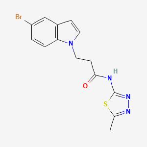 molecular formula C14H13BrN4OS B12180700 3-(5-bromo-1H-indol-1-yl)-N-(5-methyl-1,3,4-thiadiazol-2-yl)propanamide 